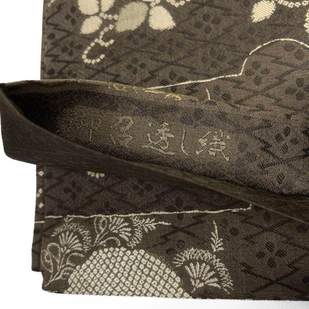 袋帯　作家もの　御召透し織　唐織　横段　梅花　雪輪　着物　064a p 袋帯 作家もの 御召透し織 唐織 横段 梅花 雪輪 着物 064a p