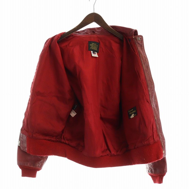 AVIREX レザージャケット レッド 赤 アヴィレックス AVIREX A-2 レザー