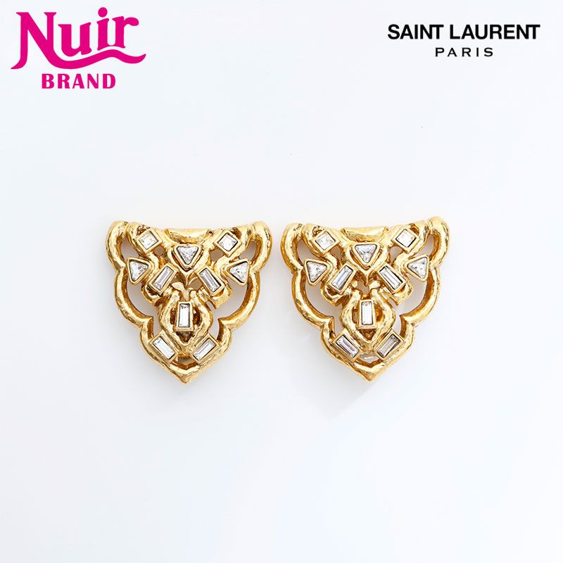 YVES SAINT LAURENT イヴ サンローラン イヤリング ラインストーン