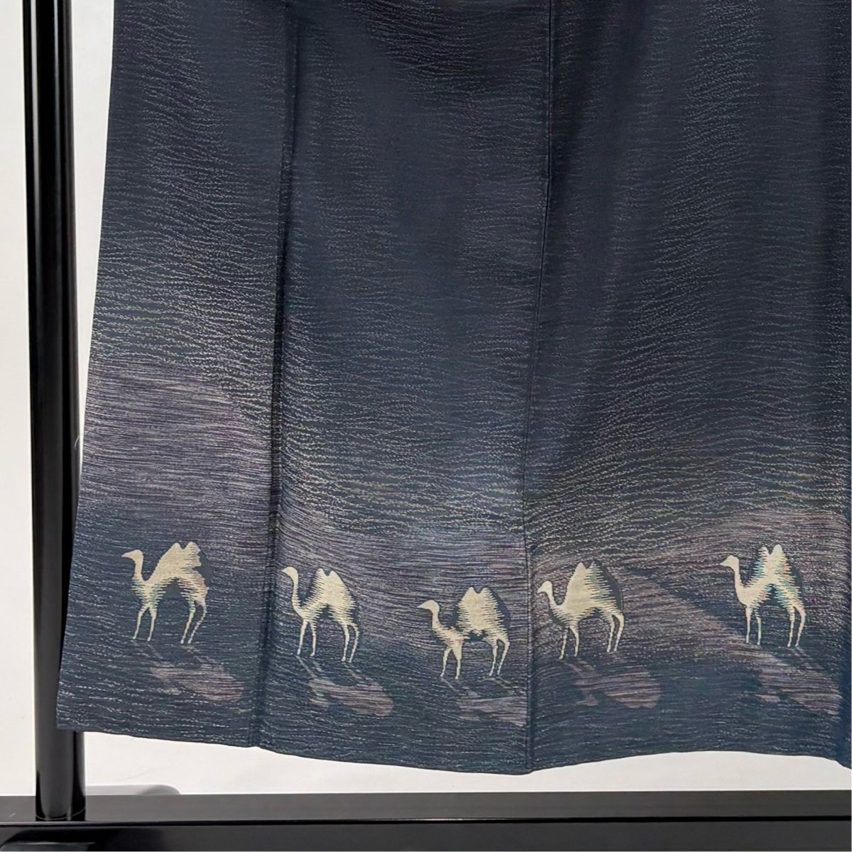 付下げ 身丈152.5cm 裄丈62cm S 袷 ますいわ屋 ラクダ 墨色 正絹 名品