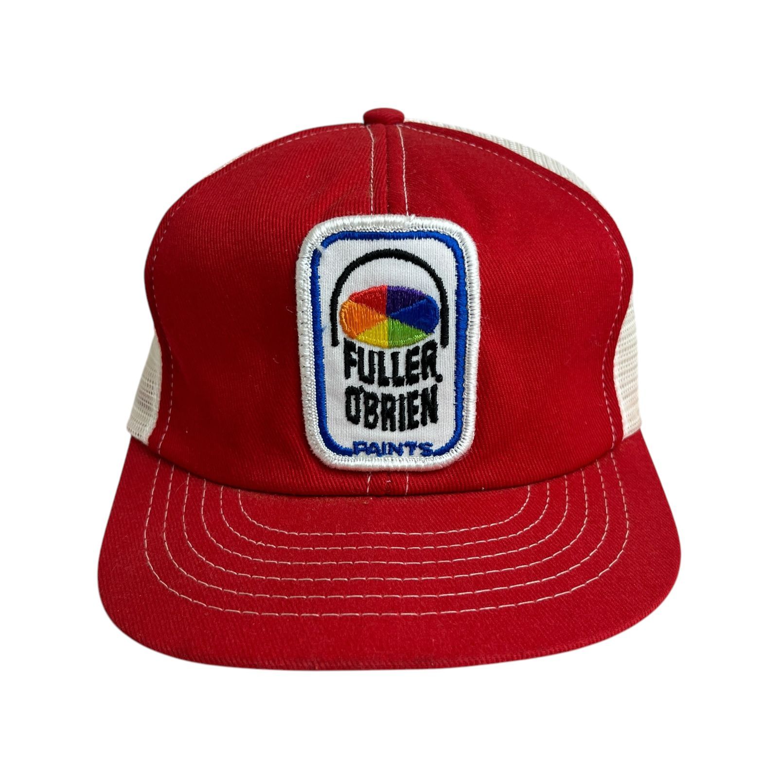 キャップ|帽子 FULLER O BRIEN PAINTS ペイント会社 ビンテージ ワッペン ツートン メッシュキャップ 企業物 レッド 赤 ホワイト 白