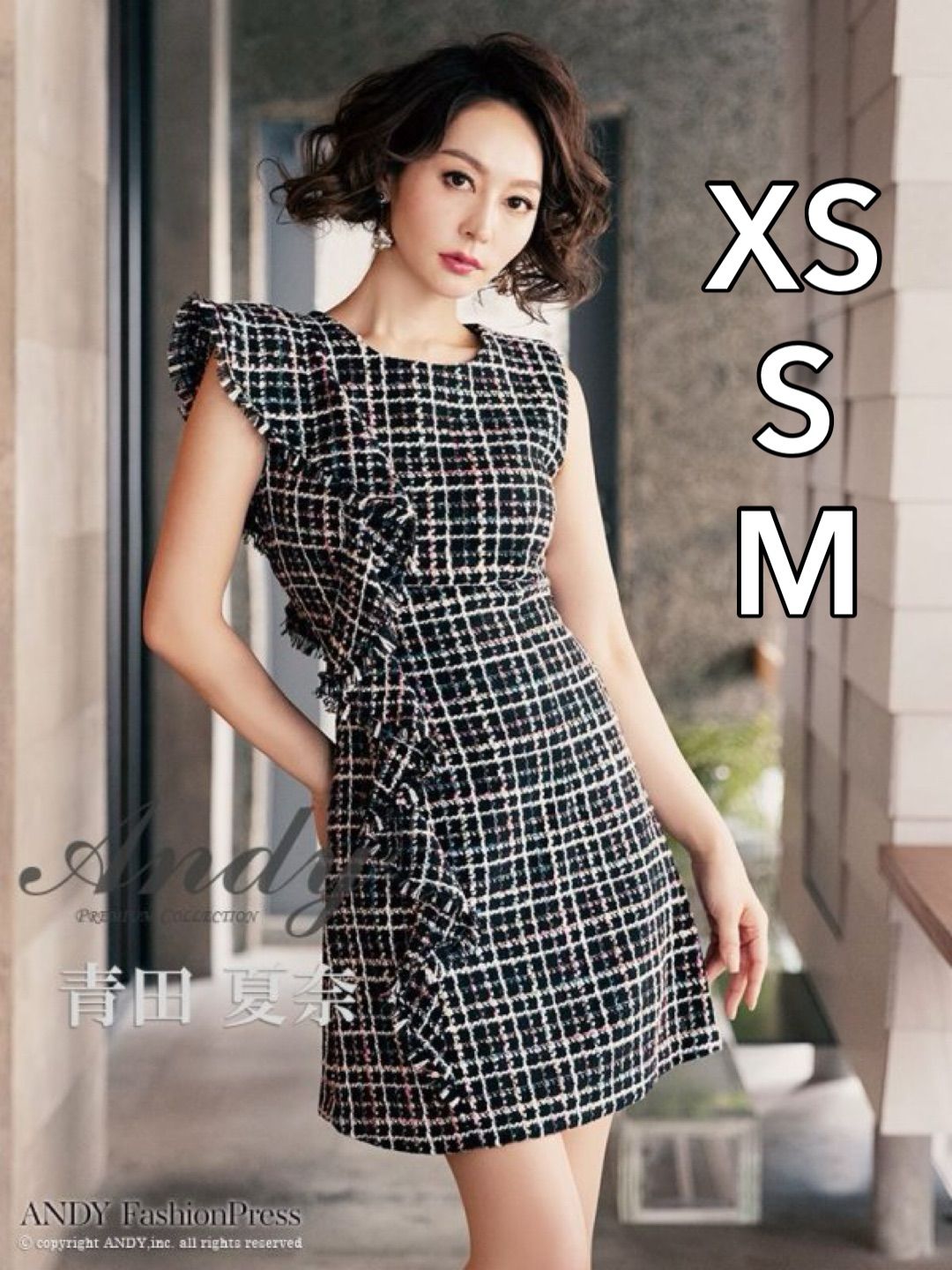 ブラック [OK2710-WineR-2308] 【ANDY/アンディ】ツイード/ チェック柄