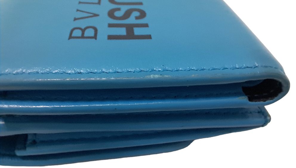 ブルガリ 財布 AMBUSH コラボ セルペンティ 三つ折り ブルー レザー  