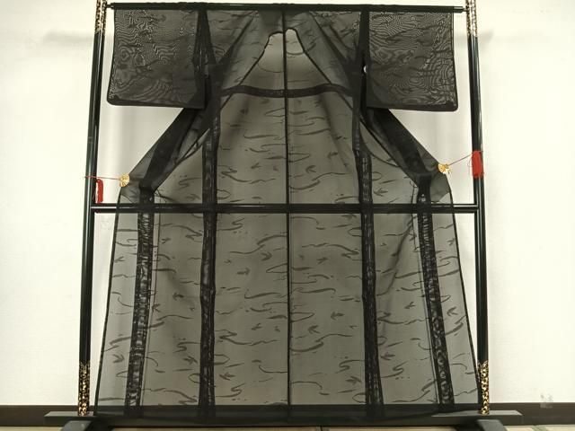 平和屋着物＊夏物 小紋 紗 幾何学文 正絹 逸品 AAAZ1172fy 平和屋着物