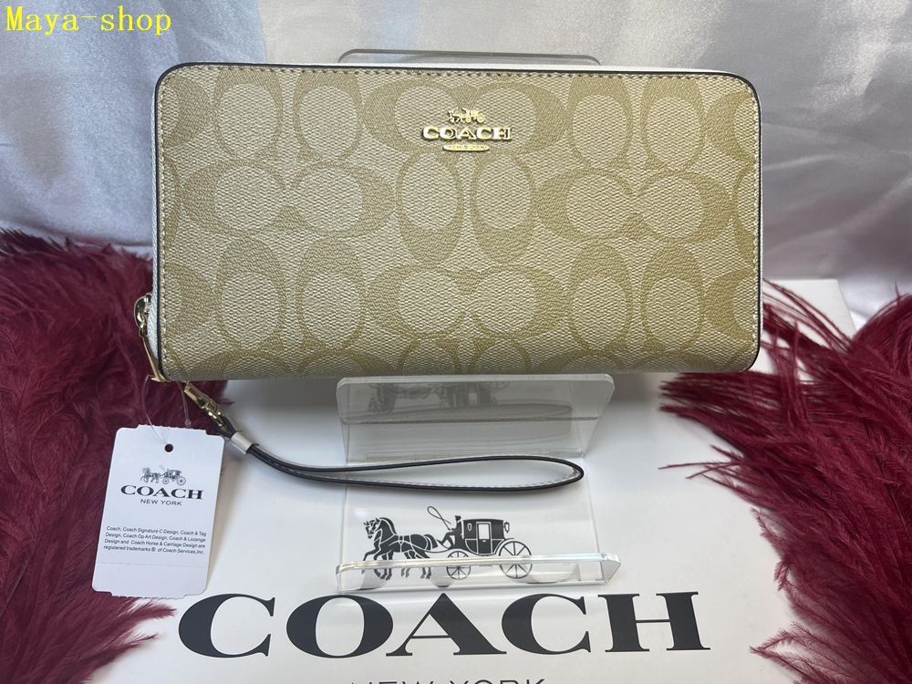 コーチ COACH 長財布 財布 シグネチャー ラウンドファスナー ロング ジップ アラウンド ウォレット レディース   プレゼント 父の日母の日贈り物 吉日 ギフト 新品未使用 ブランド B172 C4452 4G6QD