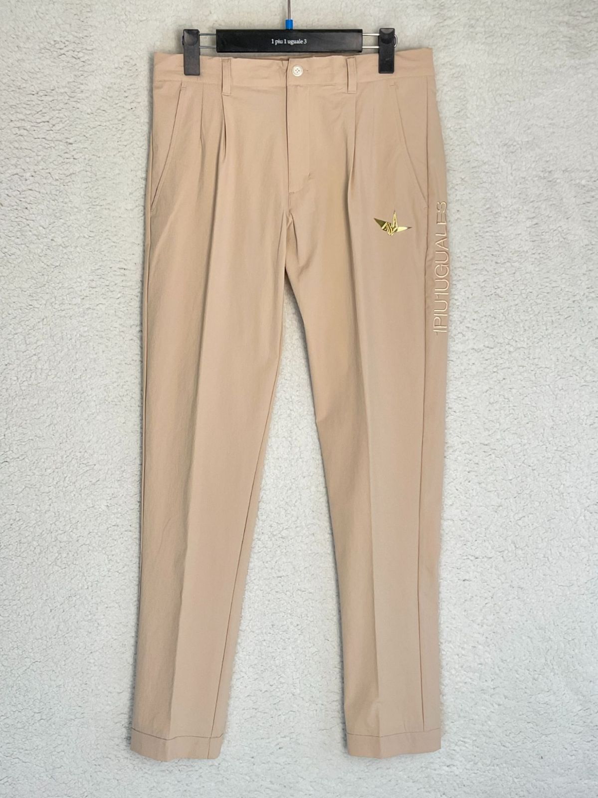 【未使用品】1PIU1UGUALE3 GOLF ストレッチスラックス　7 未使用 1PIU1UGUALE3 GOLF 7 ベージュ サイドロゴストレッチスラックス