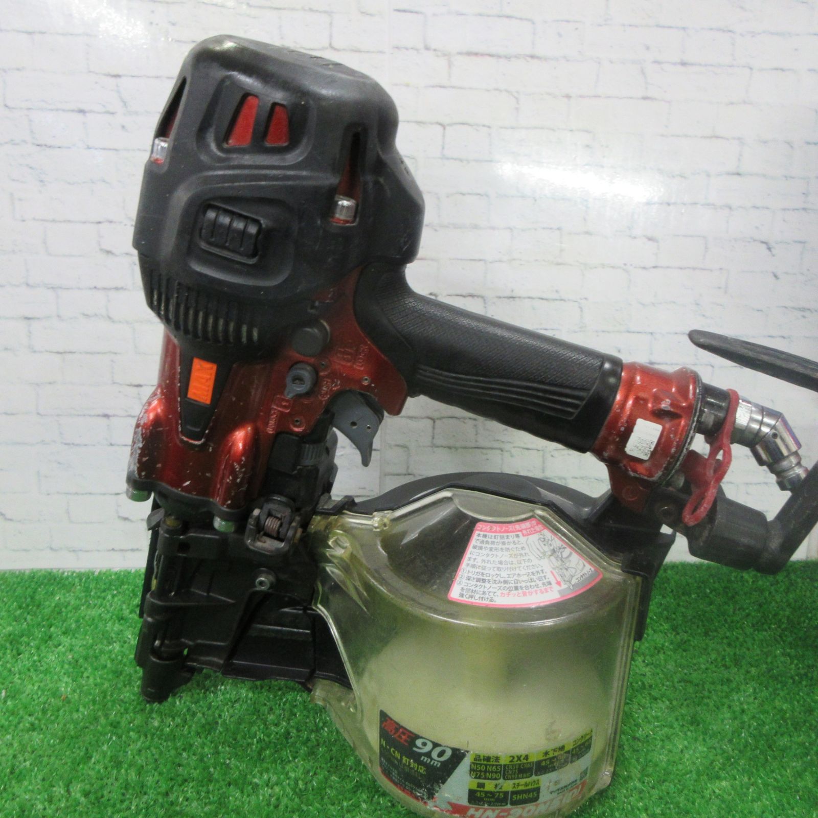 ★マックス(MAX) 高圧エア釘打ち機 HN-90N5(D)-G【町田店】 HN-90N5 (D) マックス 高圧コイルネイラ クールホワイト 【限定