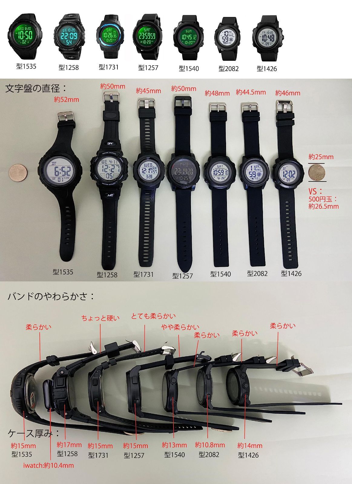 デジタル腕時計 防水