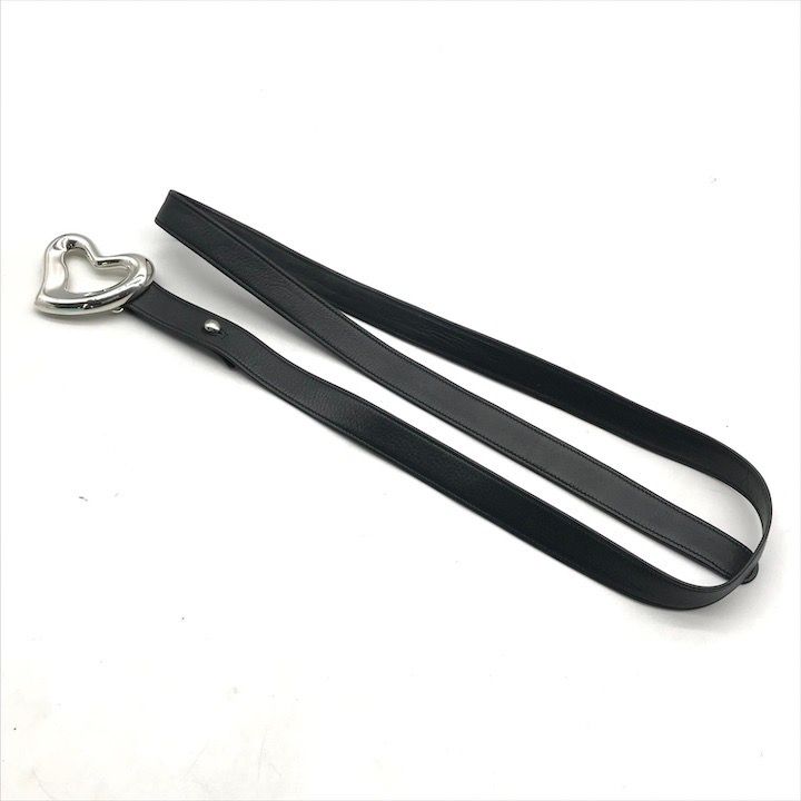 超美品 TIFFANY ＆ Co. ティファニー オープンハート バックル レザー