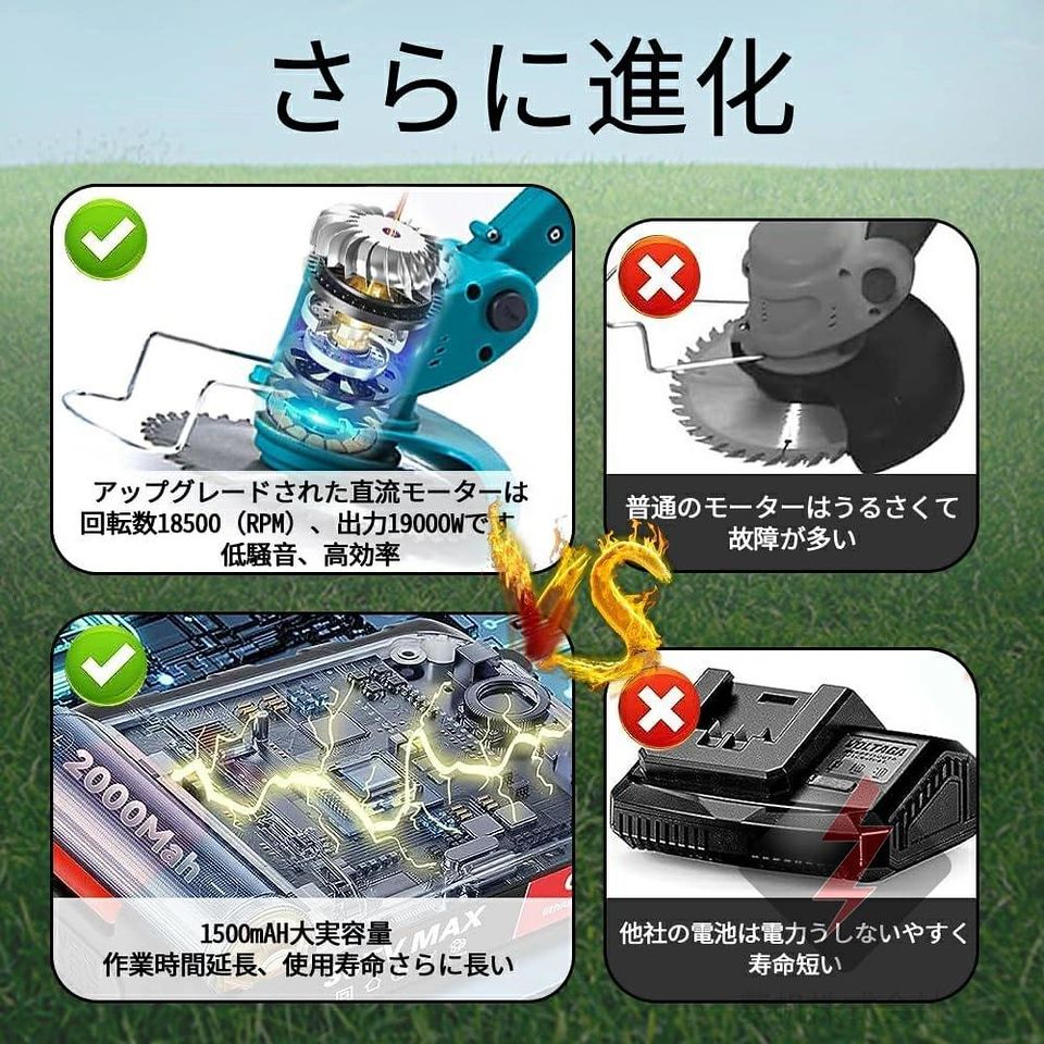 軽量＆パワフル 充電式草刈機