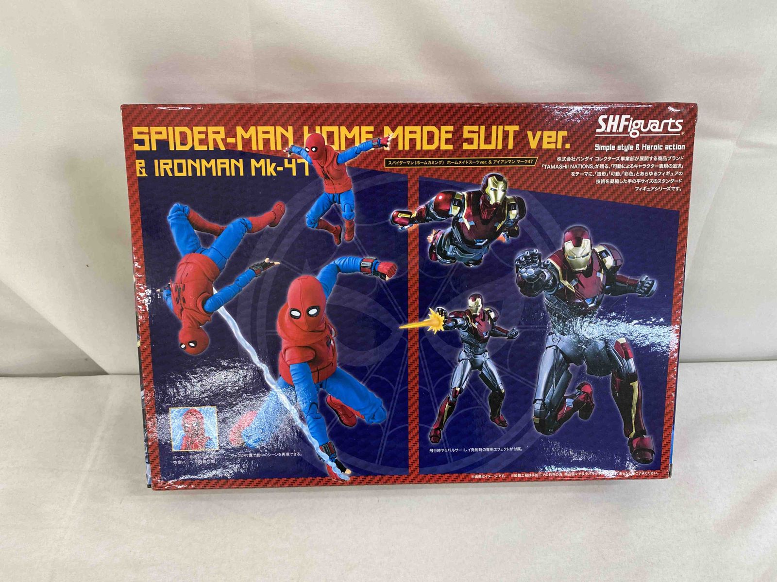 【美品】即発送！ フィギュアーツ　アイアンマンMk47&スパイダーマン レビュー】S.H.Figuarts アイアンマン マーク47