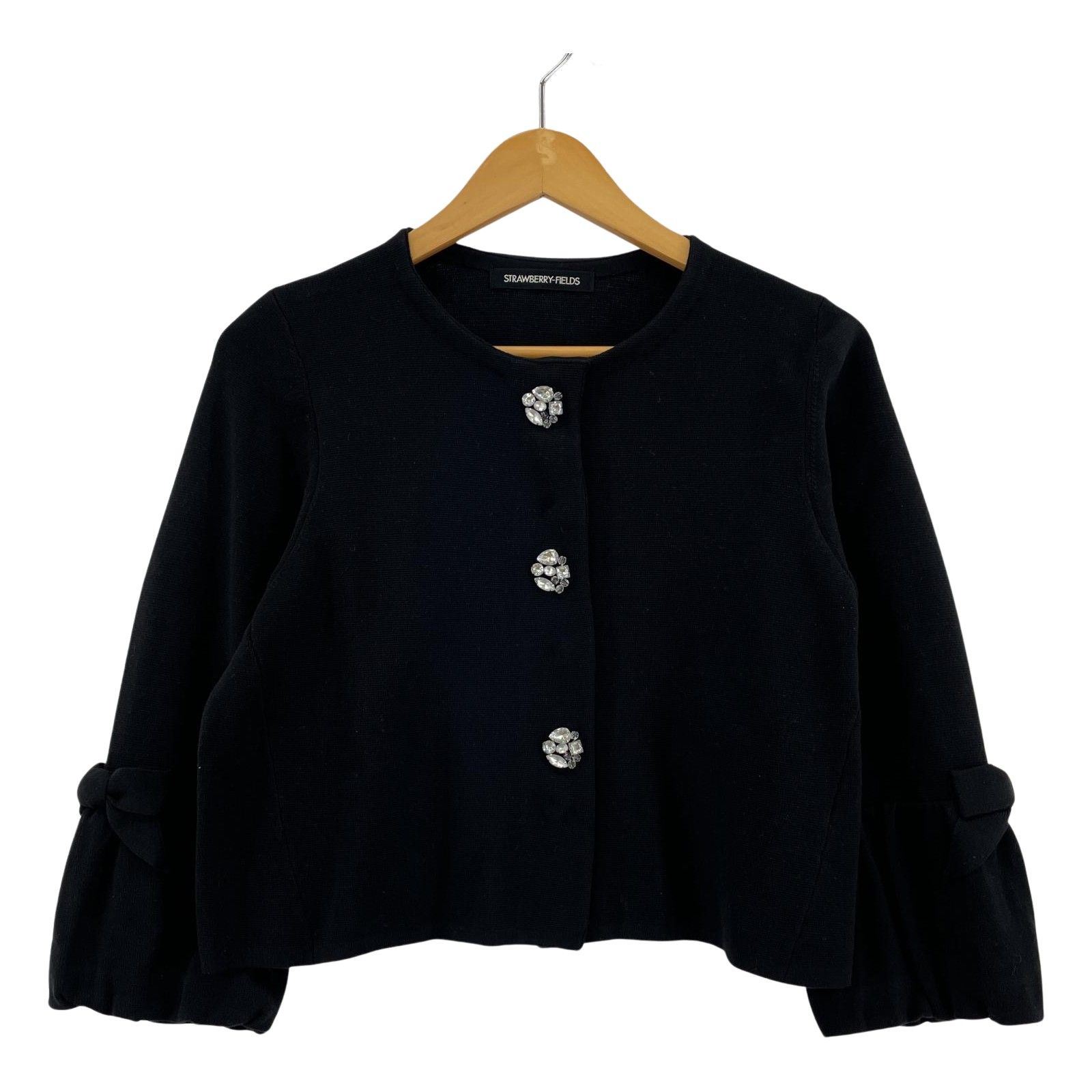 STRAWBERRY-FIELDS バレリーナモチーフ ビジューカーディガン