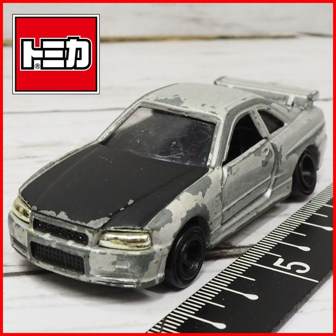 トミカ改造 日産 R34 GTRボンネット開閉 紫マジョレット ホット