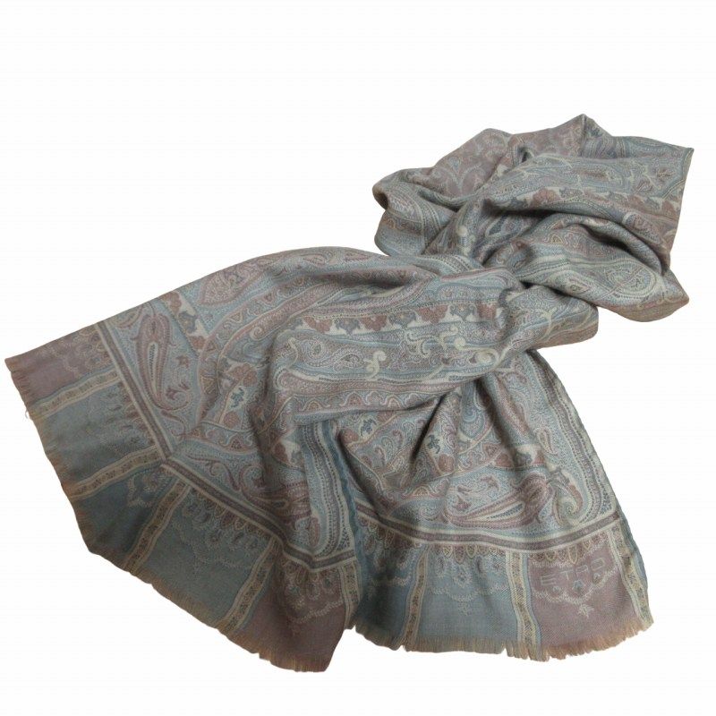 エトロ ETRO 美品 スカーフ ストール ペイズリー柄 カシシル 緑系