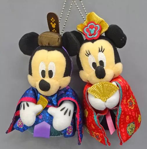 ミッキー　ミニー　ぬいぐるみバッジセット 中古】ぬいぐるみ ミッキーマウス＆ミニーマウス(ひなまつり2016