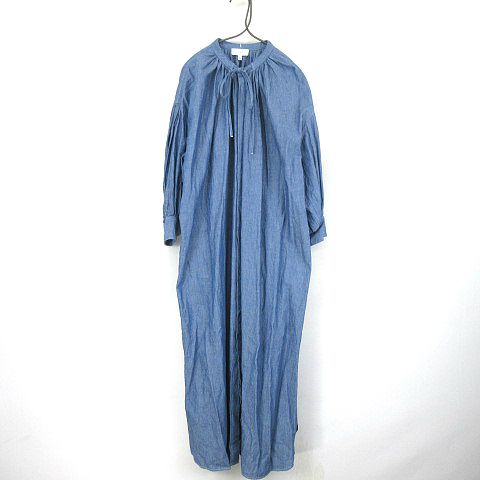 ワンピース HYKE 22SS CHAMBRAY GATHERED DRESS size1 ハイク HYKE 22SS CHAMBRAY GATHERED DRESS ワンピース シャツ