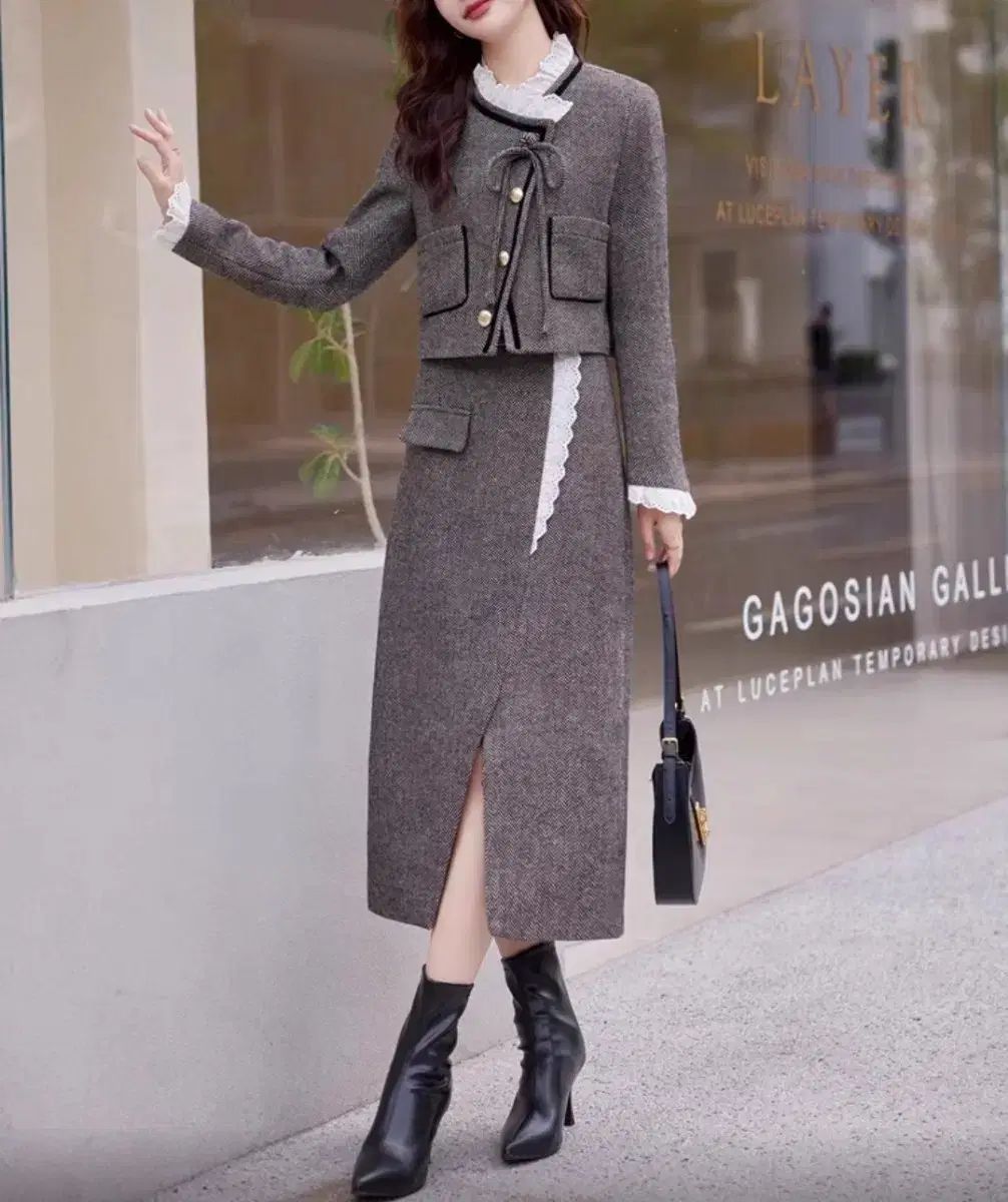 ヘリンボーン ツイード セットアップ セット