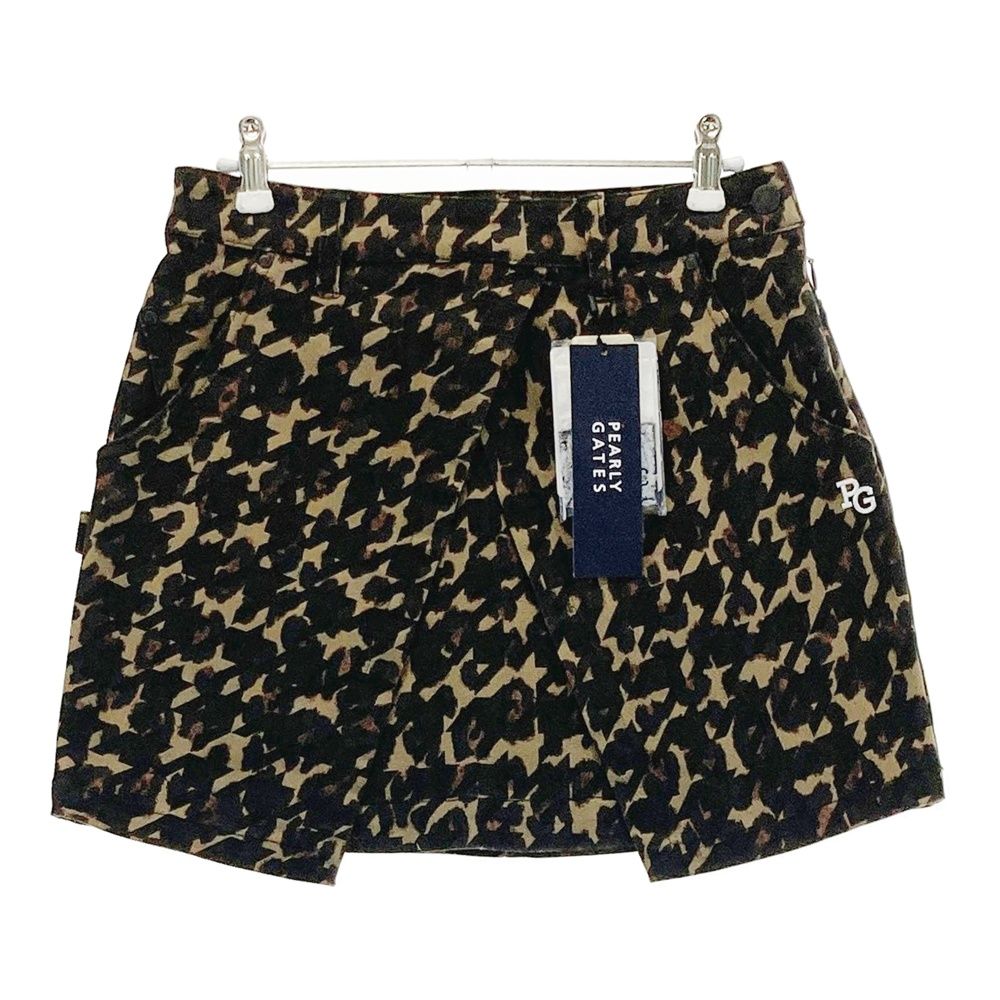 サイズ 0 PEARLY GATES パーリーゲイツ 055-2234016 ストレッチスカート 千鳥 レオパード柄 ブラウン系 240101535123 ゴルフウェア レディース ストスト