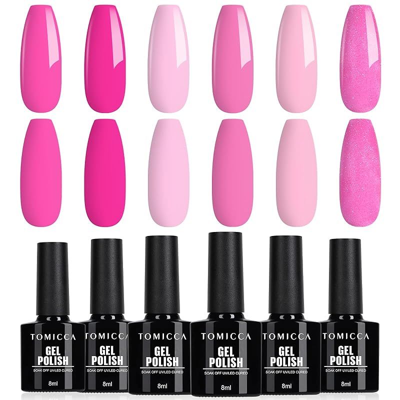 【特価商品】TOMICCA ジェルネイル ピンクジェルアート6色 8ml ジェルネイルポリッシュ あり UV・LED必要 ポリッシュタイプ ジェルネイル セット 初心者＆プロ適用
