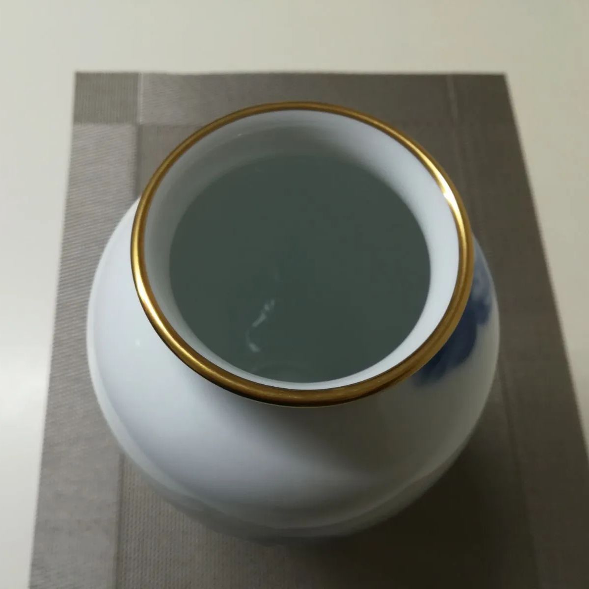 大倉陶園 ブルーローズ 花瓶 花器 フラワーベース 中古美品
