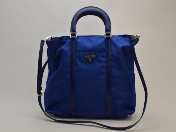 プラダ PRADA 2WAY トート/ショルダーバッグ B1057M TESSUTO BLUETTE+ 