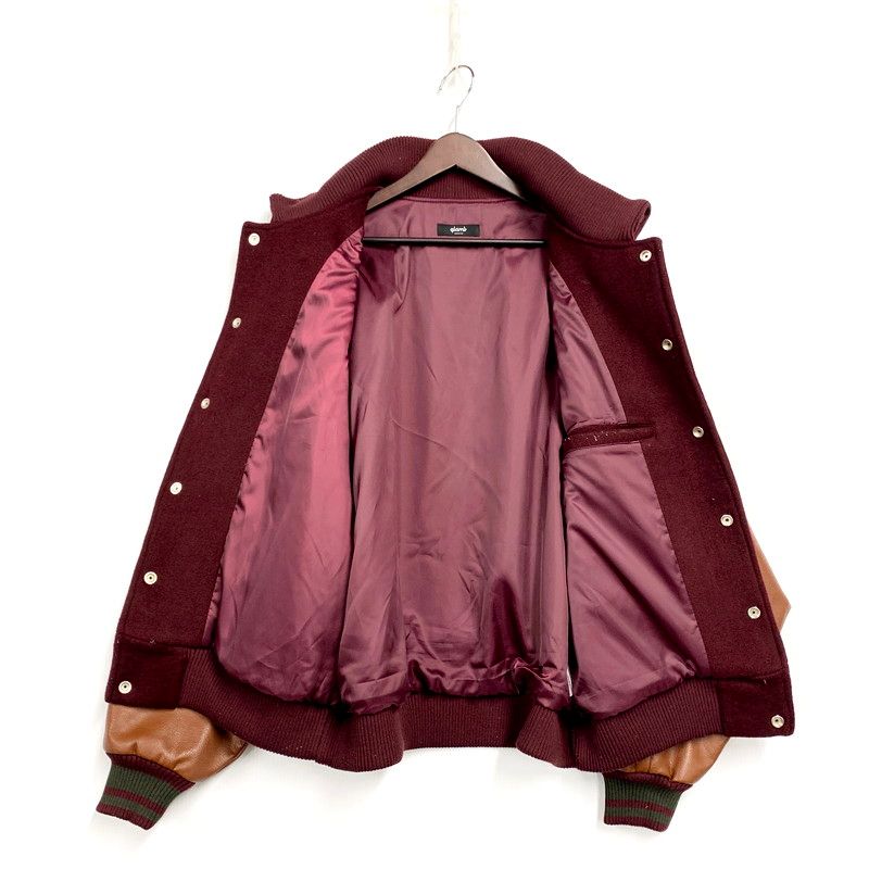 美品 glamb ドンキーカラースタジアムジャンパー バーガンディ M