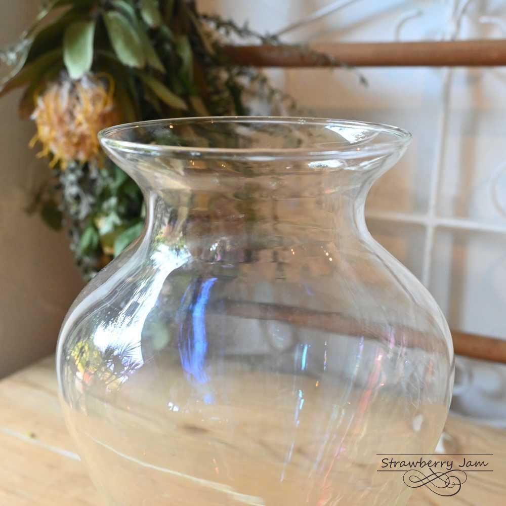 L3705-301 英国アンティーク フラワーベース ガラス 花瓶 花器 お花 L3705-301 英国アンティーク フラワーベース ガラス 花瓶 花器