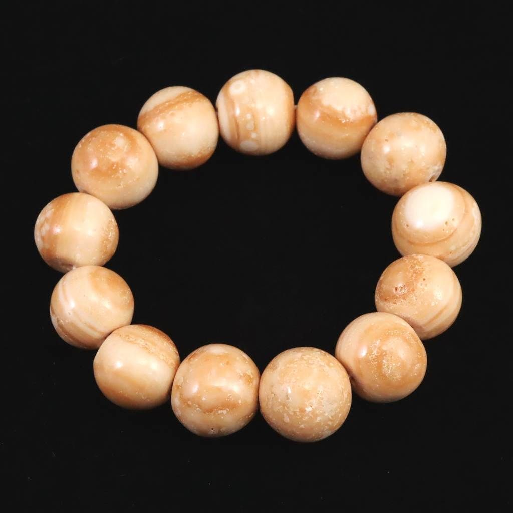 龍宮舎利石 タイ龍宮洞穴産 天眼 16.5mm玉ブレスレット 85.5g 【榎本通商84974】