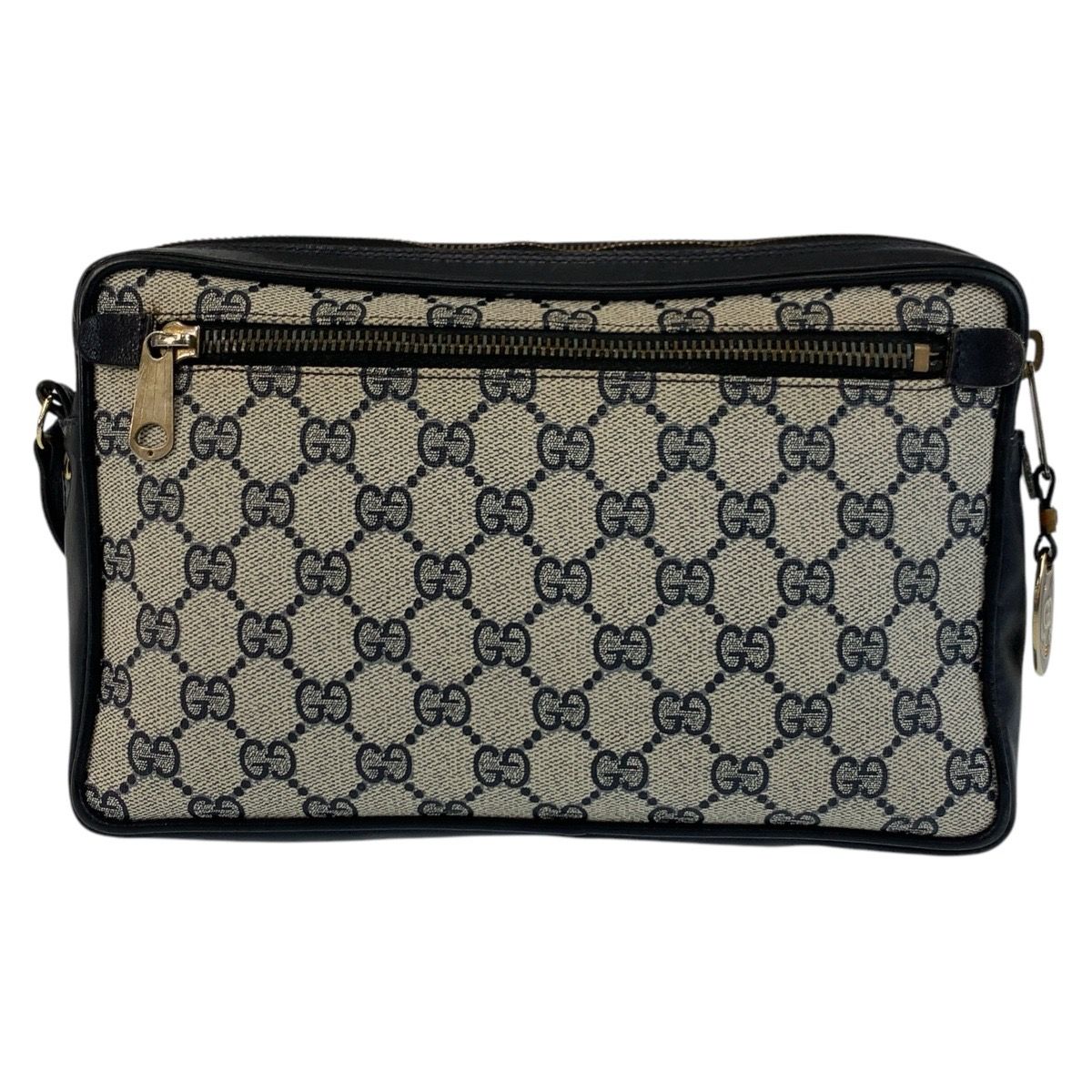GUCCI グッチ シェリーライン グレー ネイビー ゴールド金具 GG