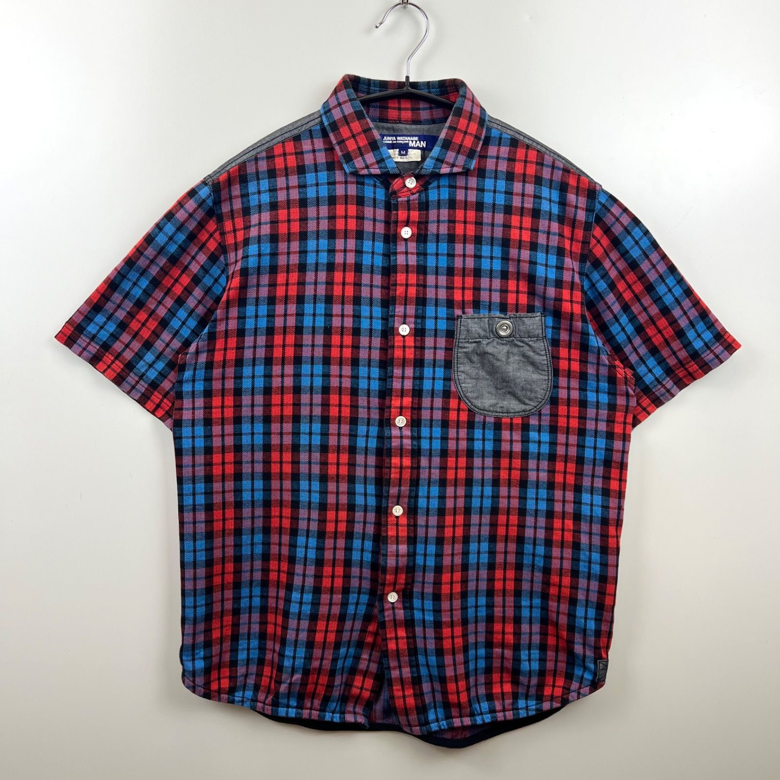 JUNYA WATANABE MAN CDG 14SS TARTAN S/S shirts M AD2013 WM-T010