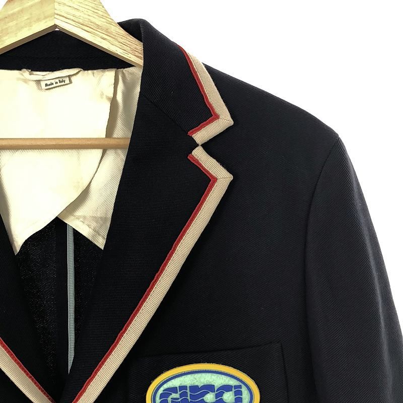 GUCCI / グッチ | シャーク刺しゅう ワッペン パイピング ブレザー 