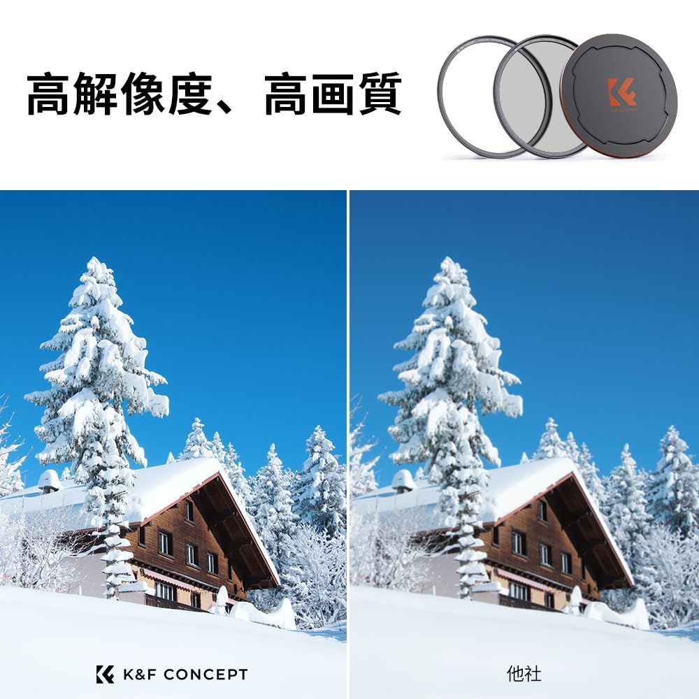 カメラ 【数量限定】Concept 72mm マグネットCPLフィルター+レンズキャップセット 磁気吸着 装着便利 日本製AGC光学ガラス K&F サーキュラー コントラスト 反射調整用 28層ナノコーティング 超薄型 撥水防汚キズ防止 風景撮影のレンズフィルター【メ
