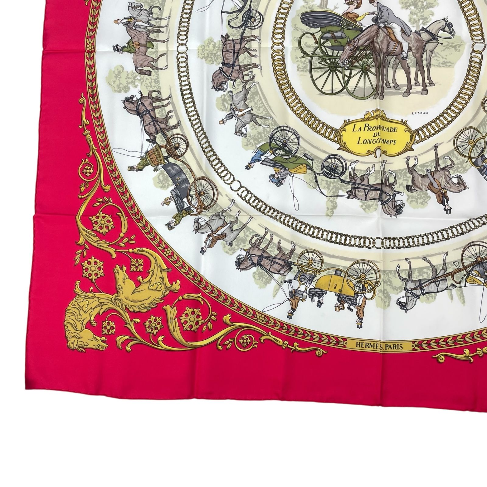 極美品 HERMES エルメス スカーフ シルク カレ90 LA PROMENADE