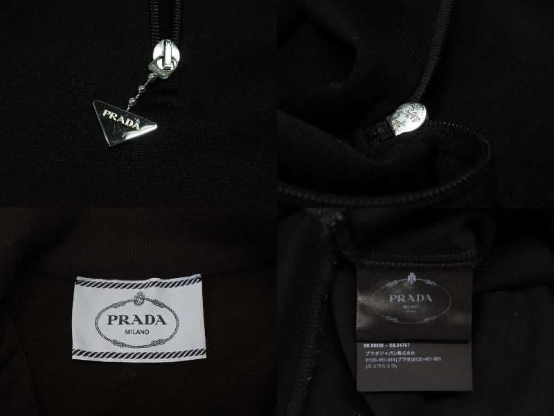 アメカジスタイル PRADA プラダ スウェット ワンピース ドレス 2025 WS15420 トライアングルロゴ ブラック シルバー金具 4b007621 豊富な品揃え。