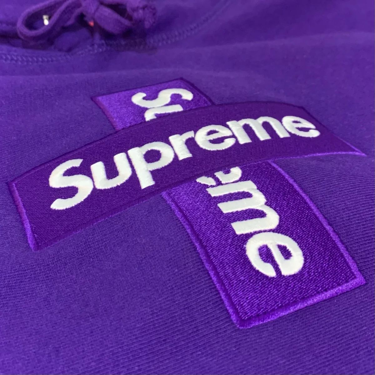新品 20AW SUPREME Cross Box Logo Hooded Sweatshirt 紫 S 