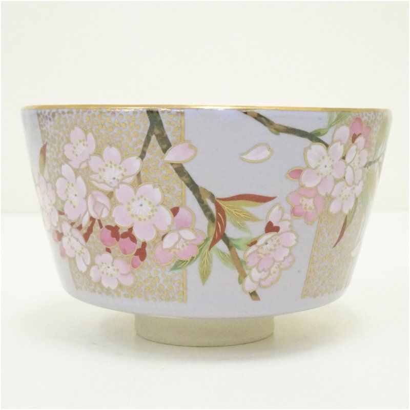 京焼 桑野睦子造 御所の花 四月桜茶碗 茶道 抹茶 おしゃれ 抹茶