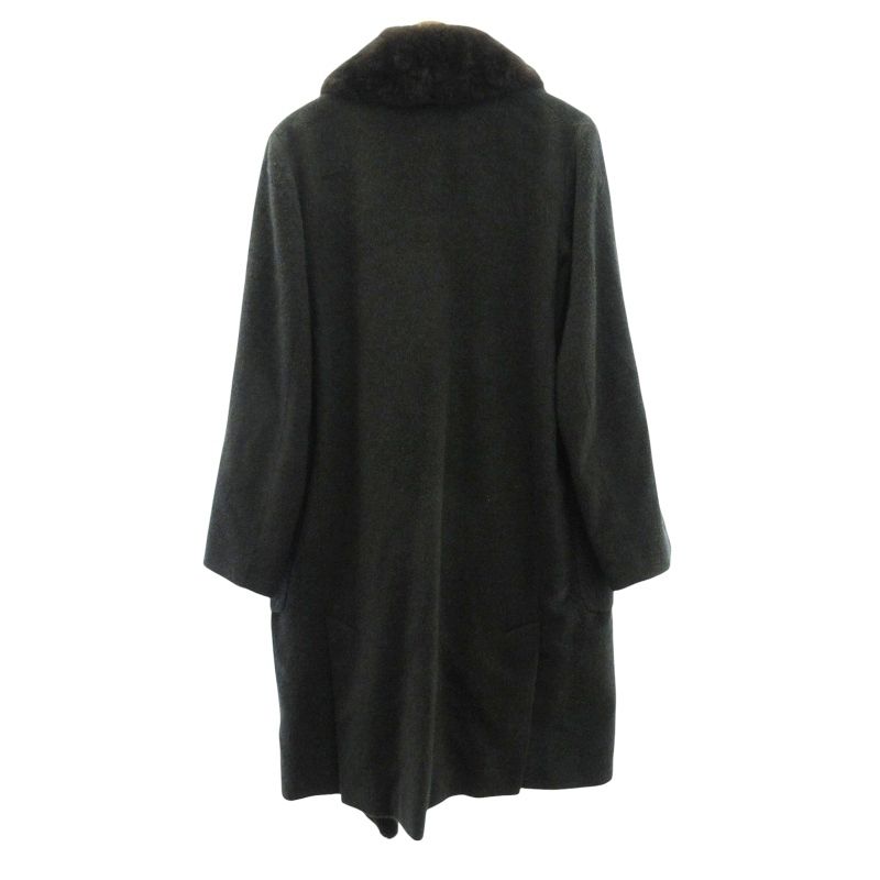 【カシミヤ100%】CIVIDINI ロングコート オリラグ ボアグレー 42 チヴィディーニ CIVIDINI 美品 カシミヤ100％ ロングコート