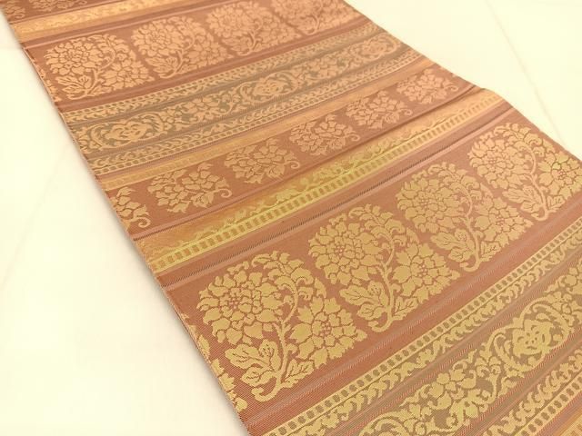 平和屋着物●全通柄袋帯　名物裂　銀座おぎ屋　金糸　正絹　逸品　未使用　CAAX9426yk 平和屋着物◎全通柄袋帯 名物裂 金糸 正絹 逸品 DAAK2659ob