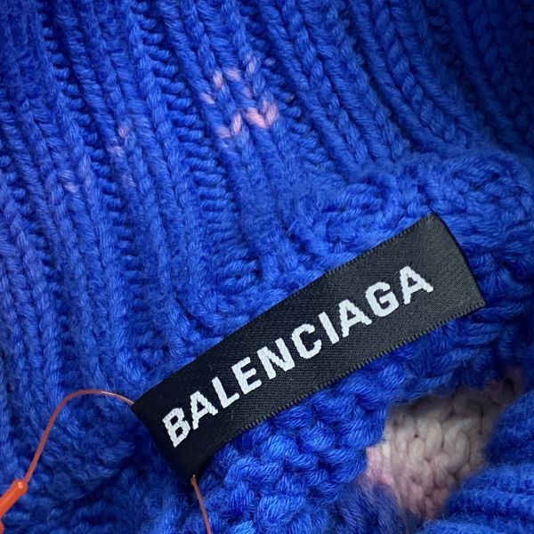 バレンシアガ ハイネックセーター XSサイズ 羊毛 ◇ バレンシアガ BALENCIAGA ハイネックセーター ニット 長袖 ブリーチ