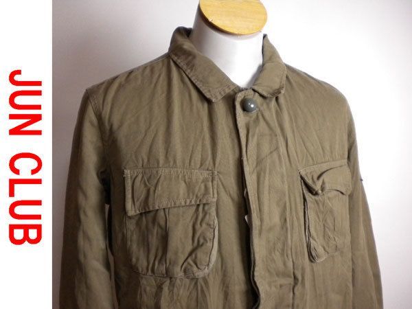 新品 ＪＵＮ　比翼 　ミリタリー ジャケット  カーキ　Ｌ 