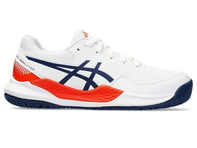 asics アシックス GEL-RESOLUTION 9 GS WHITE/BLUE EXPANSE 20 1044A067 103 | 靴 くつ スポーツ テニス テニスシューズ オールコート ジュニア ゲルレゾリューション9 安定性 キッズ専用モデル 硬式