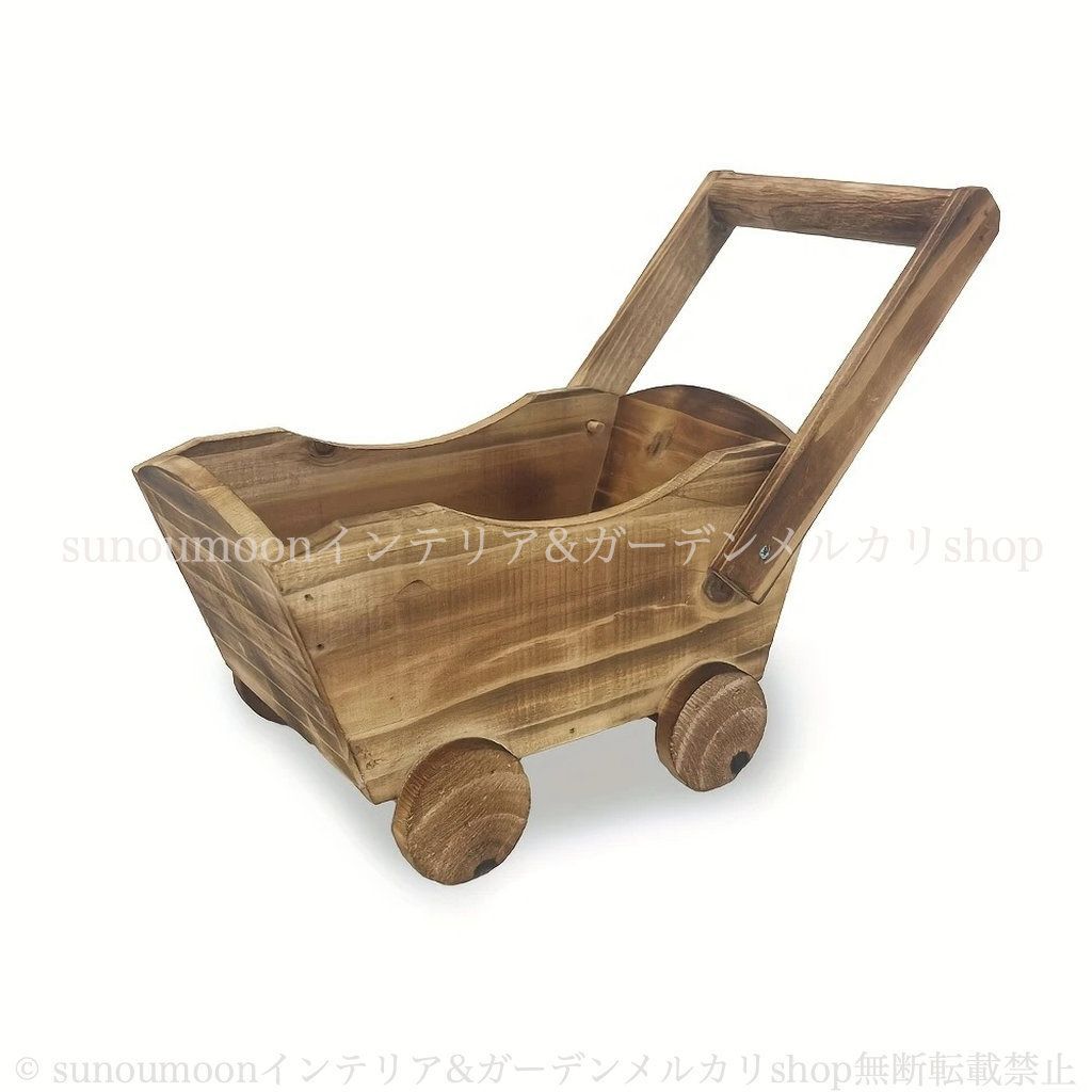 シンプル カントリー インテリア ナチュラル ガーデン雑貨 ガーデン 庭の装飾 4-7 カート 木目 おしゃれ ガーデンインテリア ガーデニング お洒落 北欧風 雑貨 木製 プランター YUZUMIYA_COM