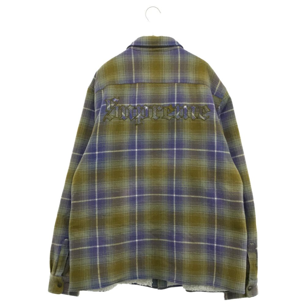 supreme shearling 薄暗い lined flannel shirt