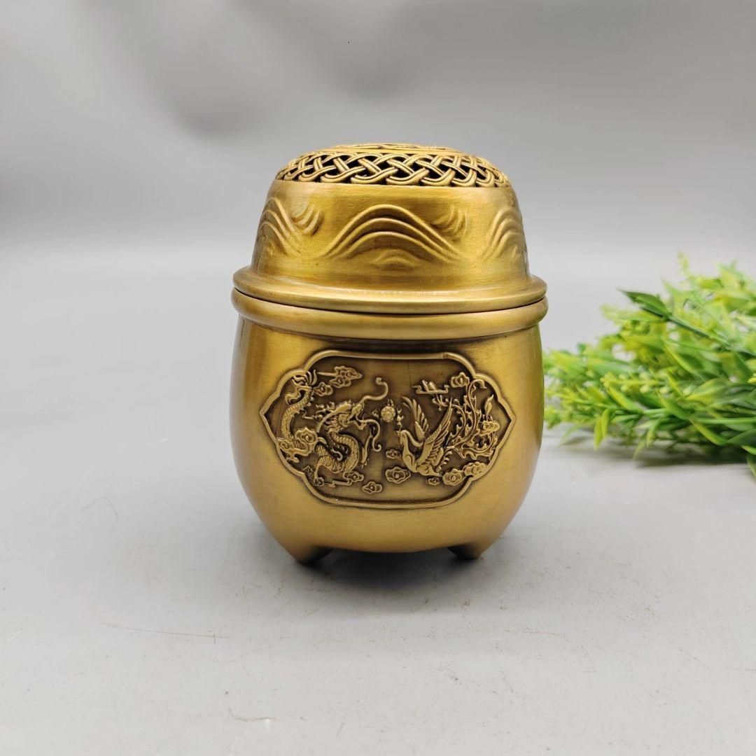 銅製 香炉 香道具 茶道具 装飾品 工芸品 置物 銅 細工 香炉 香道具 茶道具 装飾品 工芸品 置物 銅製 香炉 盤竜博