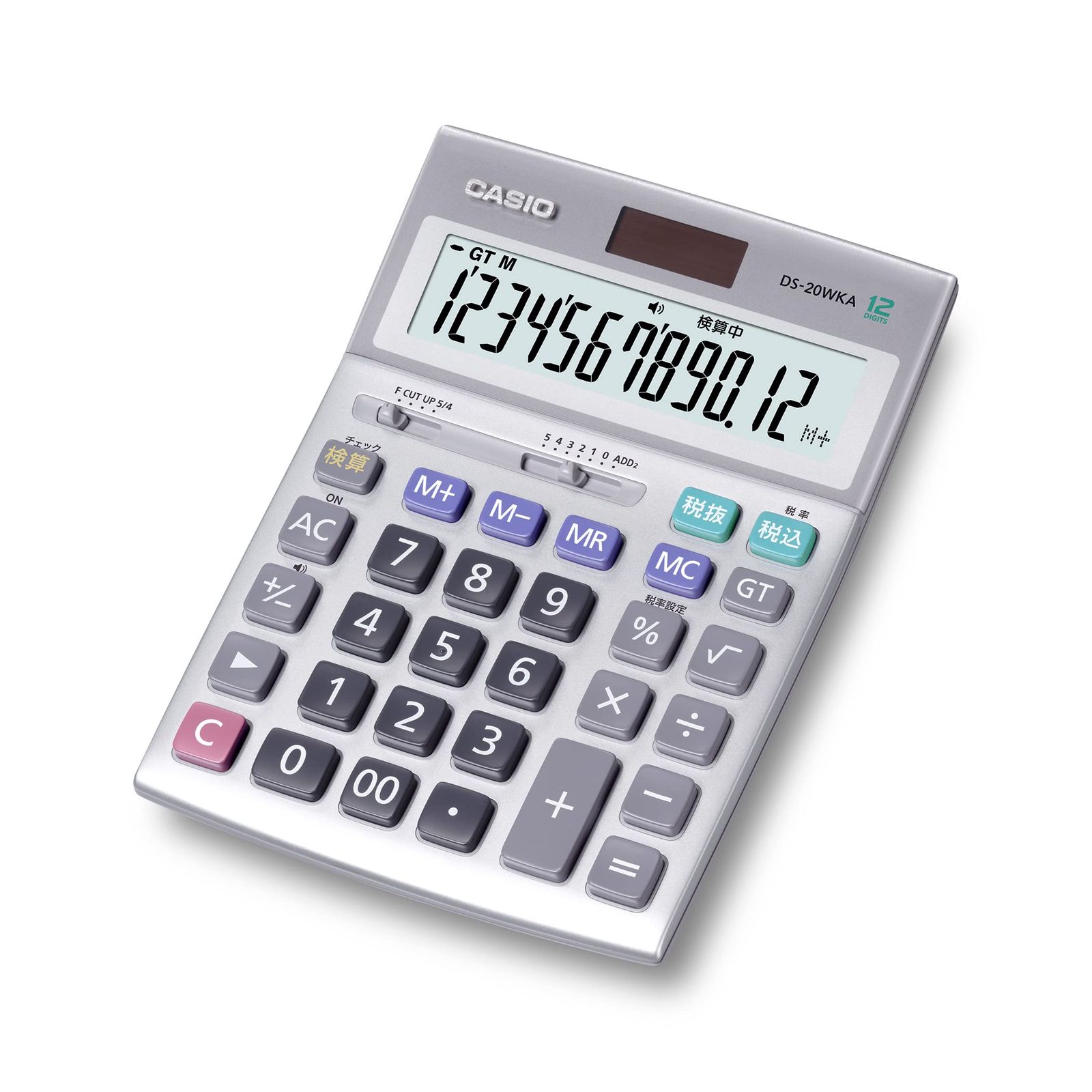 CASIO(カシオ) 本格実務電卓 12桁 検算機能 デスクタイプ DS-20WKA-N グリーン購入法適合 エコマーク認定 [単品] [12桁]