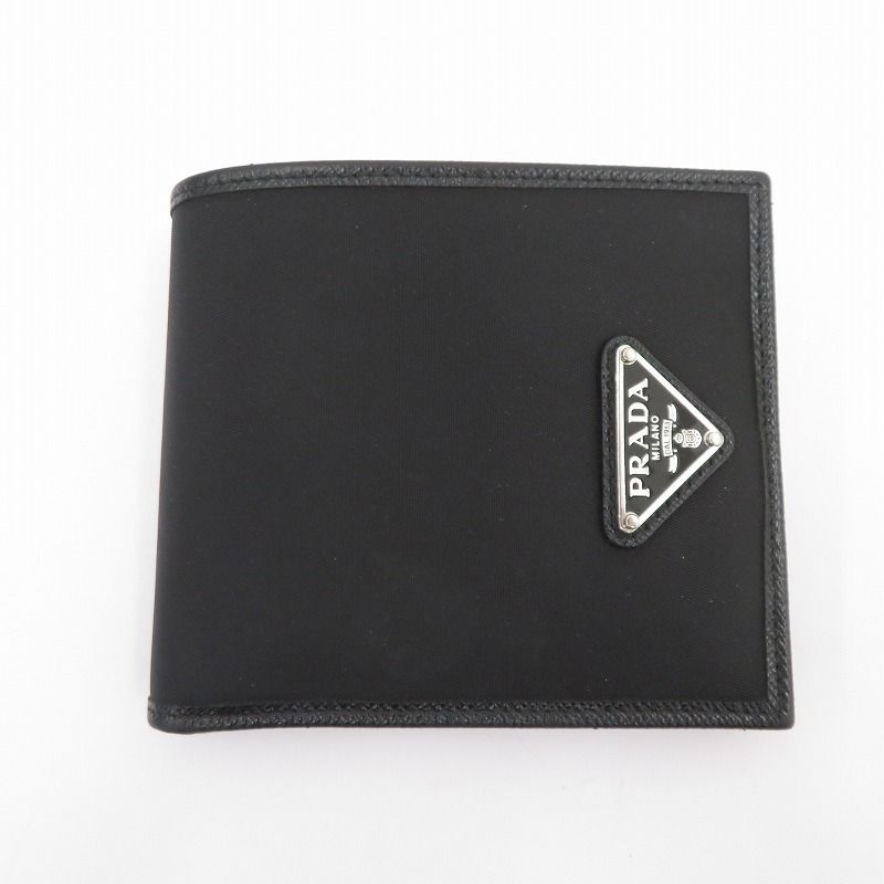 瀬戸大橋店 PRADA | プラダ 二つ折り財布 Re-Nylon トライアングルロゴ 2MO738 2DMH ブラック 125