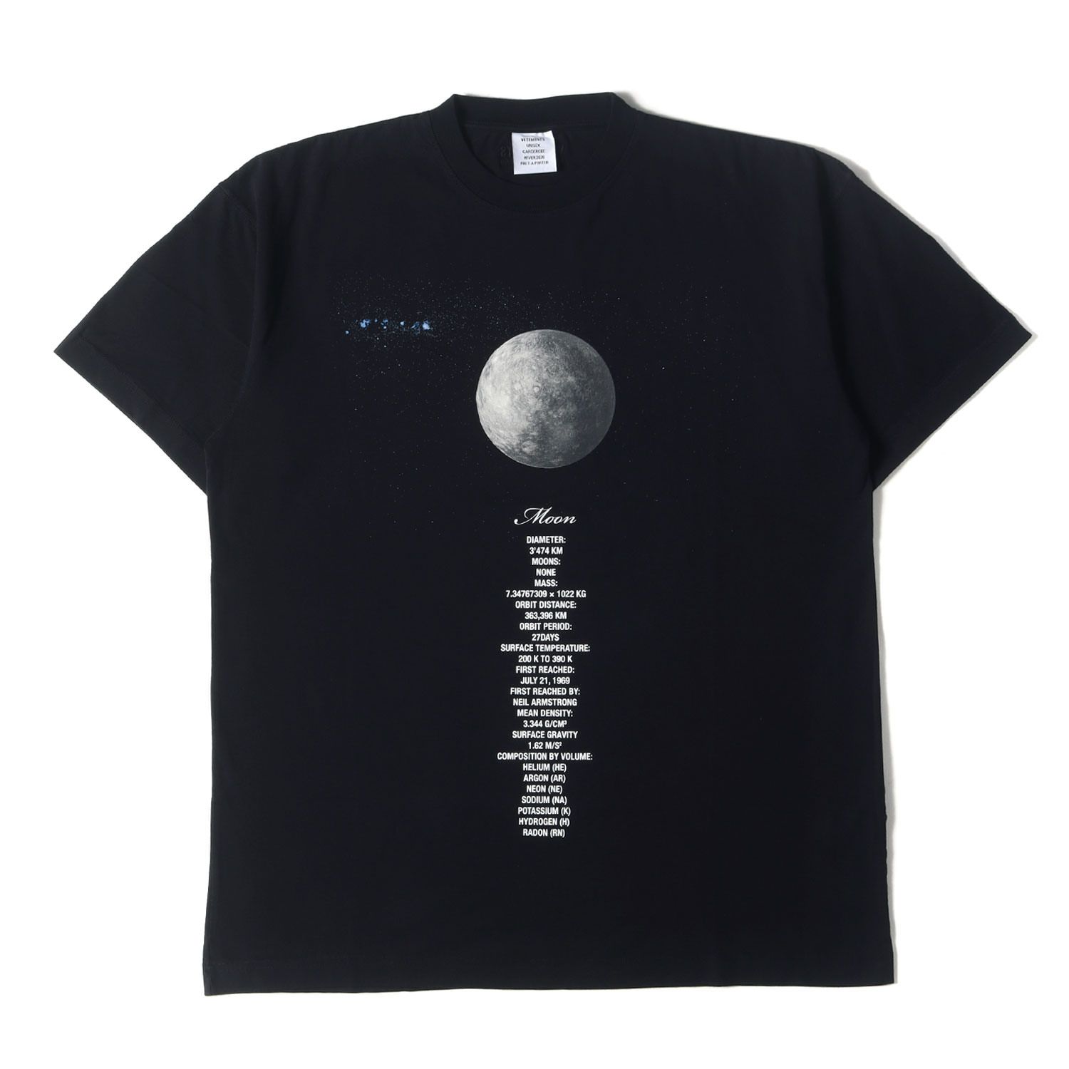 美品】VETEMENTS ヴェトモン Tシャツ サイズ:XS / プラネット ナンバー 