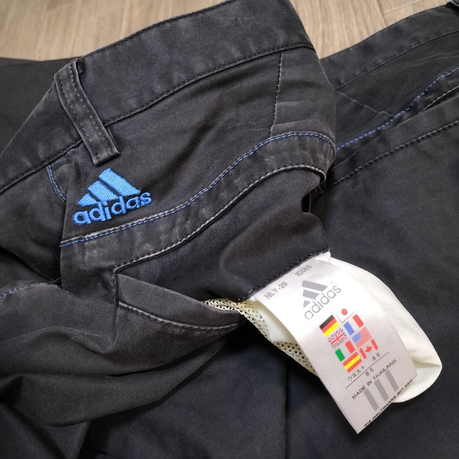 ☆old adidas golf 万国旗タグ チノパン スラックス ゴルフパンツ