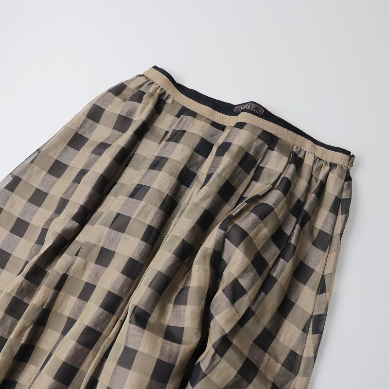 フォクシー FOXEY 未使用 39706 リネンシルク シアーチェック スカート 
