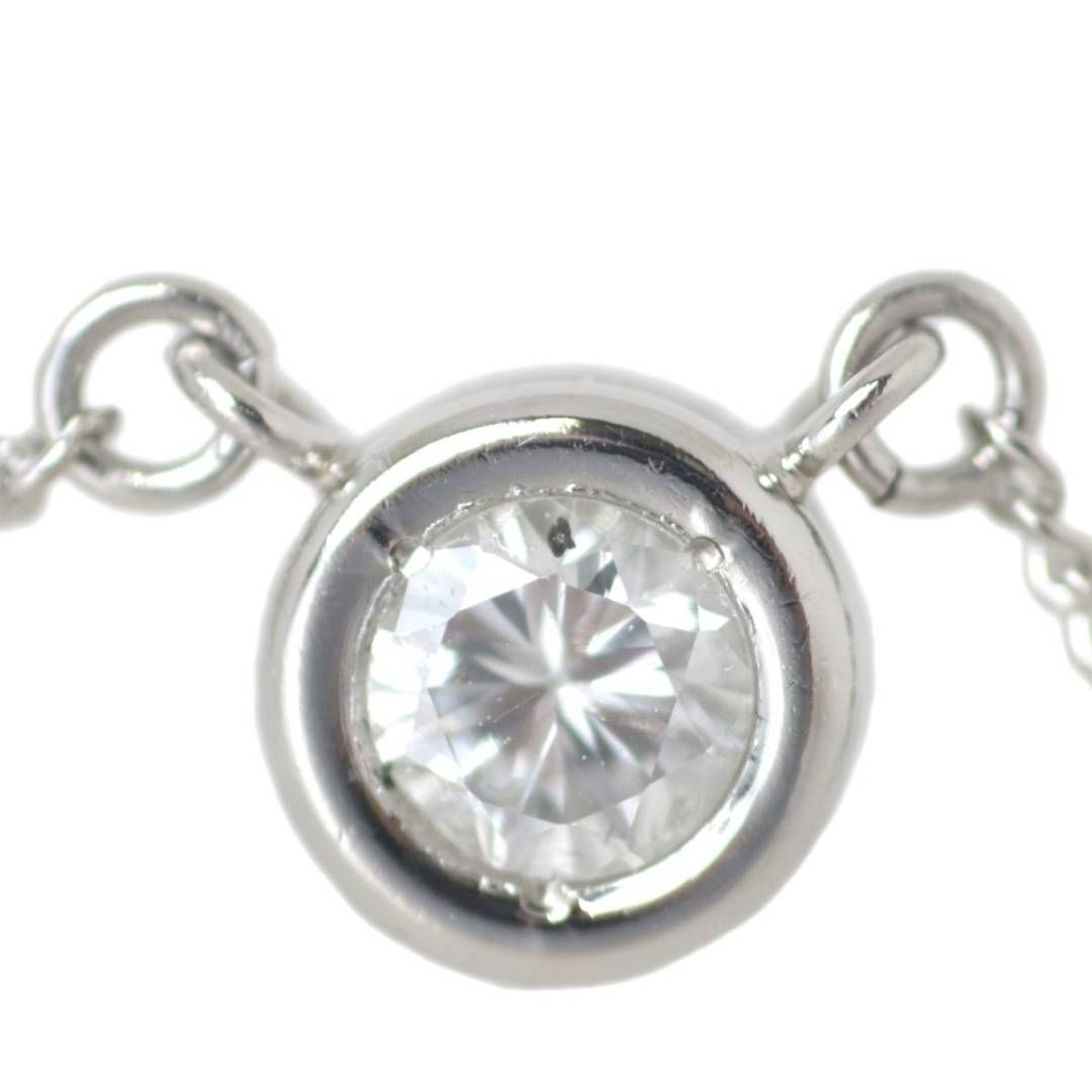 PT850 プラチナ 1P ダイヤ シンプル デザイン ペンダントネックレス 0.19ct 41cm 2.8g KA 美品 Aランク